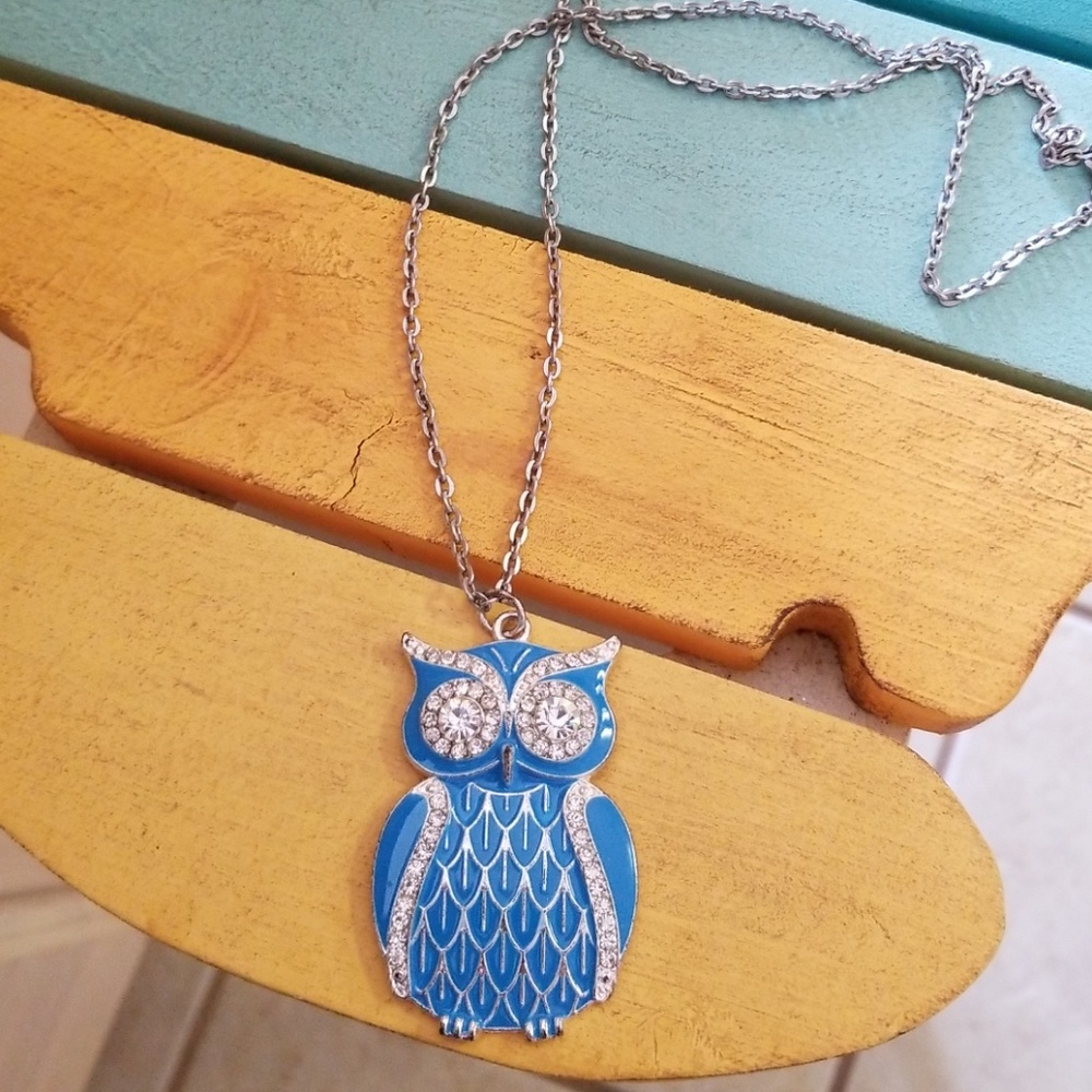 CZ owl necklace